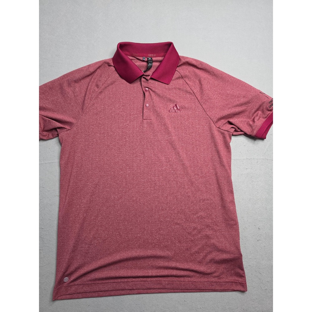 Adidas‎ Polo Shirt Men's Medium Red Short Sleeve Golf Performance Resort Wear